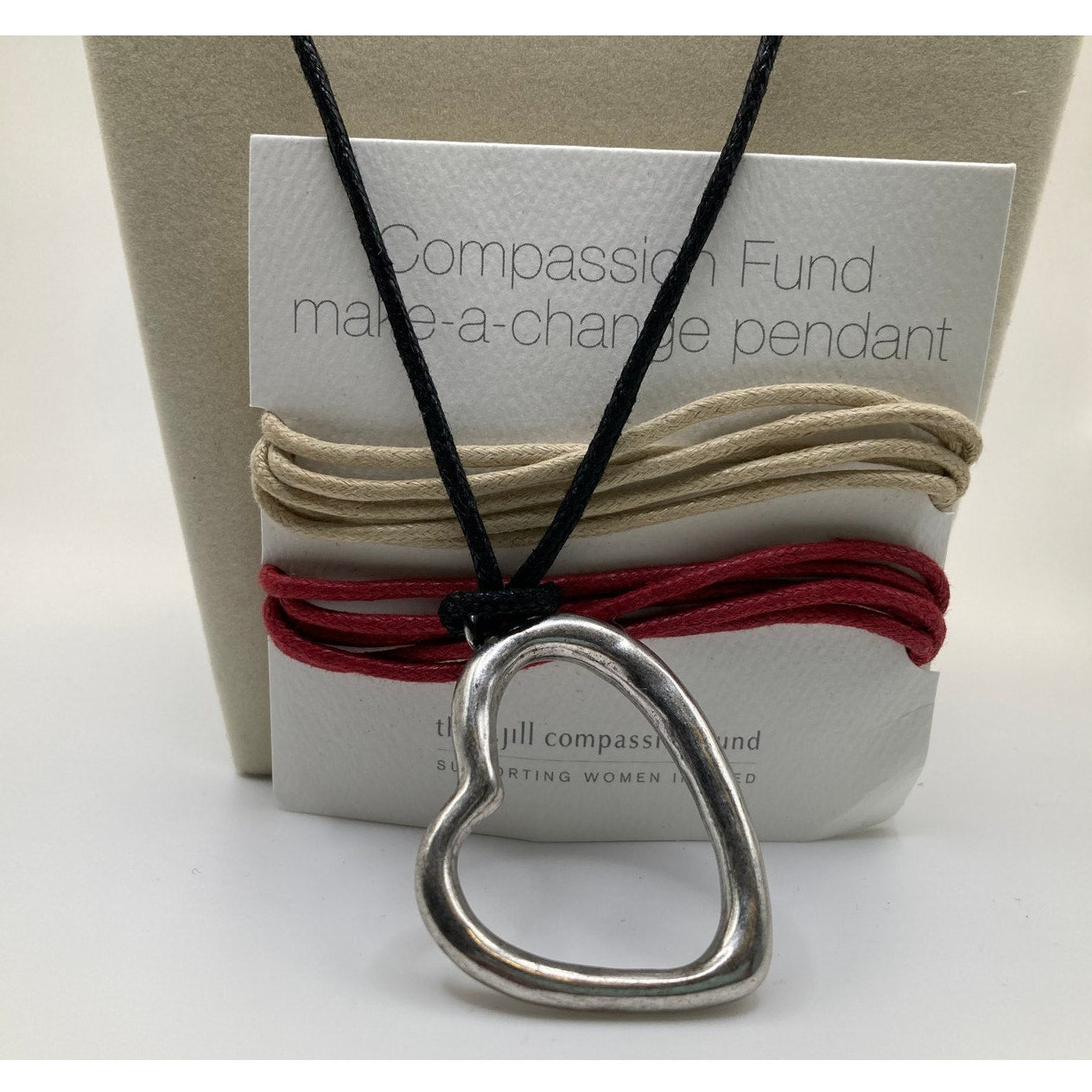 J JILL Rustic Silver Heart Interchangeable Compassion Necklace | $39 Ret. NEW