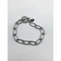EXPRESS Modern Essential Silver Tone Paper Clip Chain Bracelet Toggle Close