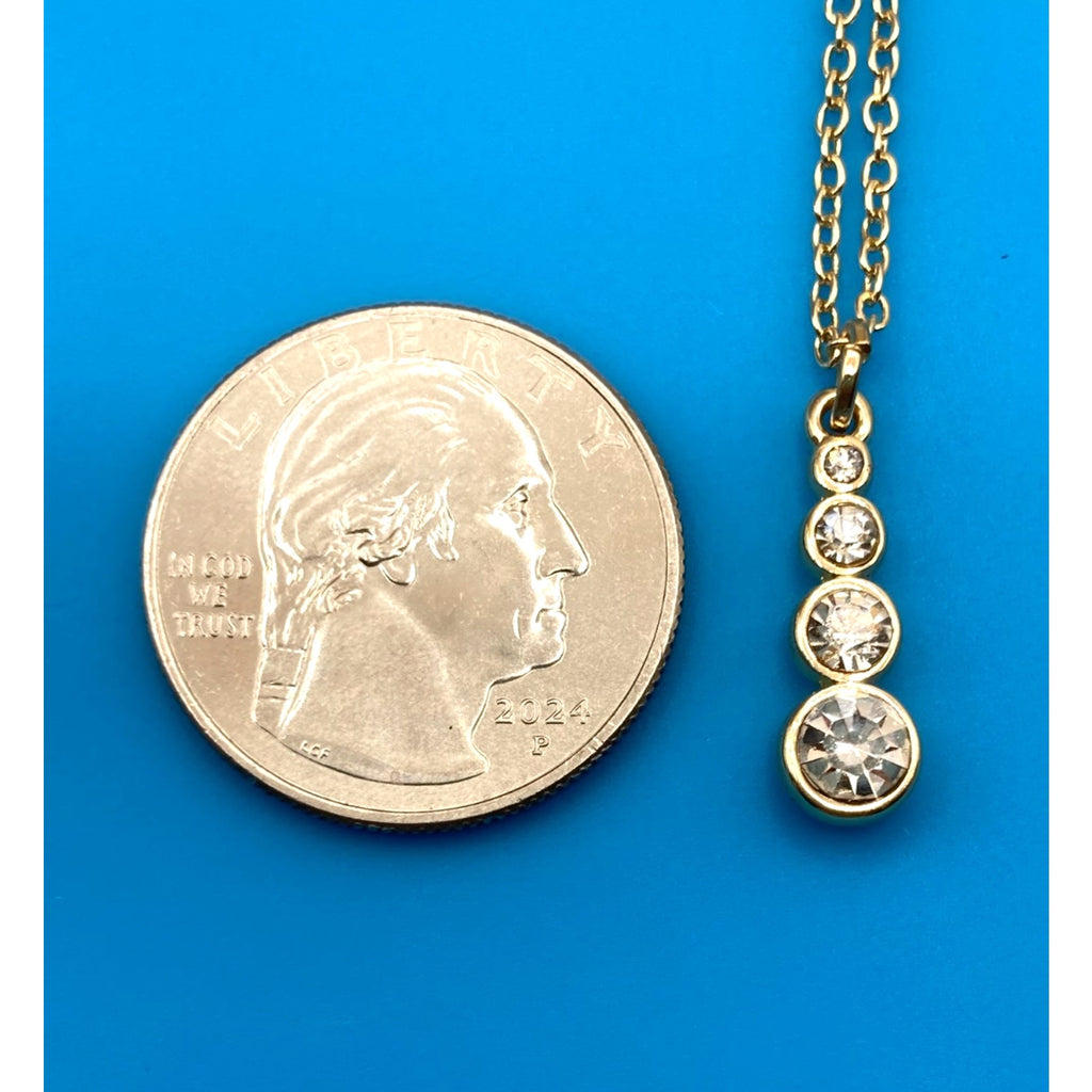 Graduated Four-Stone Gold Overlay 18" Necklace Made with SWAROVSKI Elements