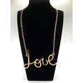 Imperfect* ANNA & AVA Gold Tone 'Love' Script Pendant Necklace 18"