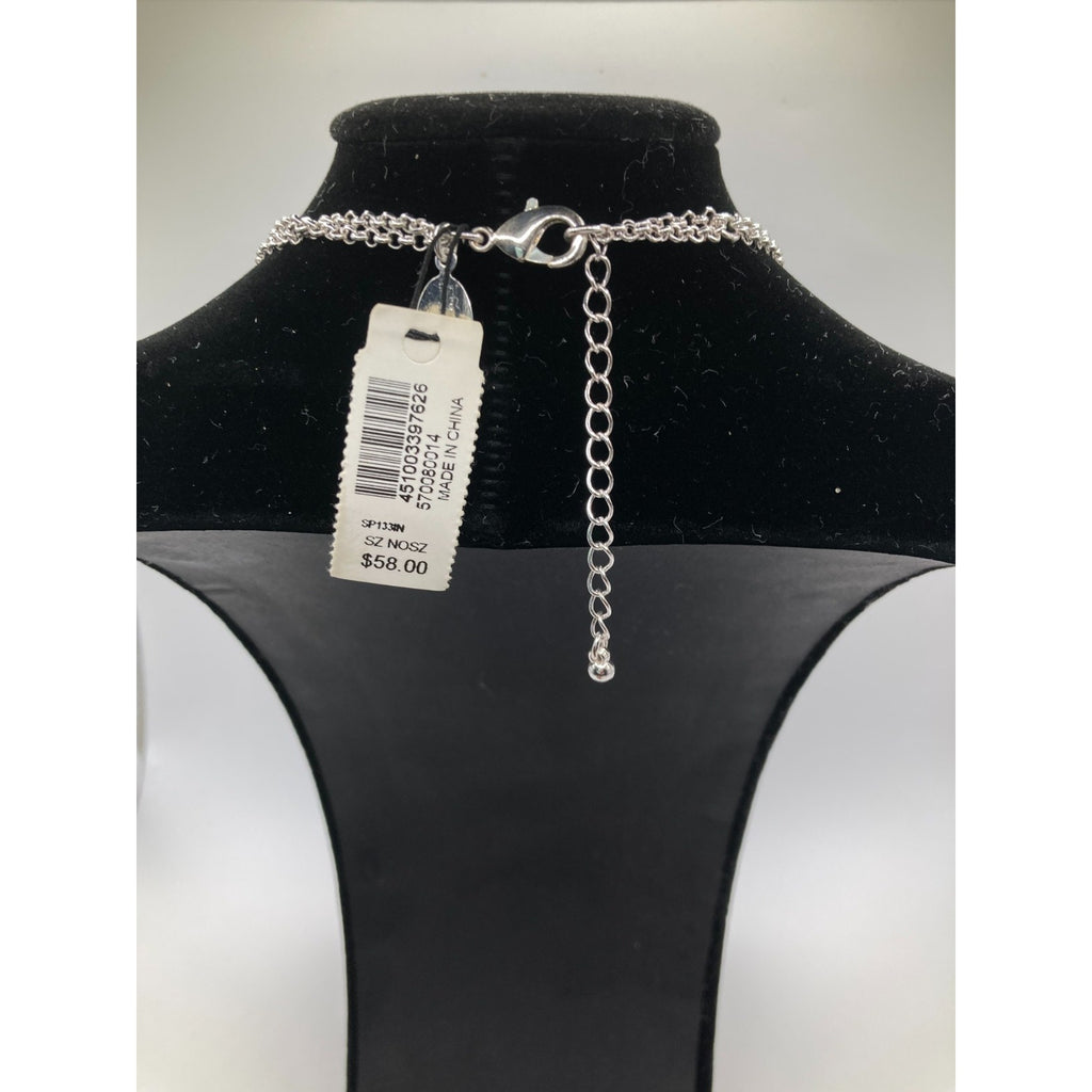 WHITE HOUSE/BLACK MARKET Black Circles Faceted w/ Rhinestone Collar Necklace 16"