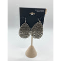 LANE BRYANT Teardrop Grey Beaded & Wire Earrings