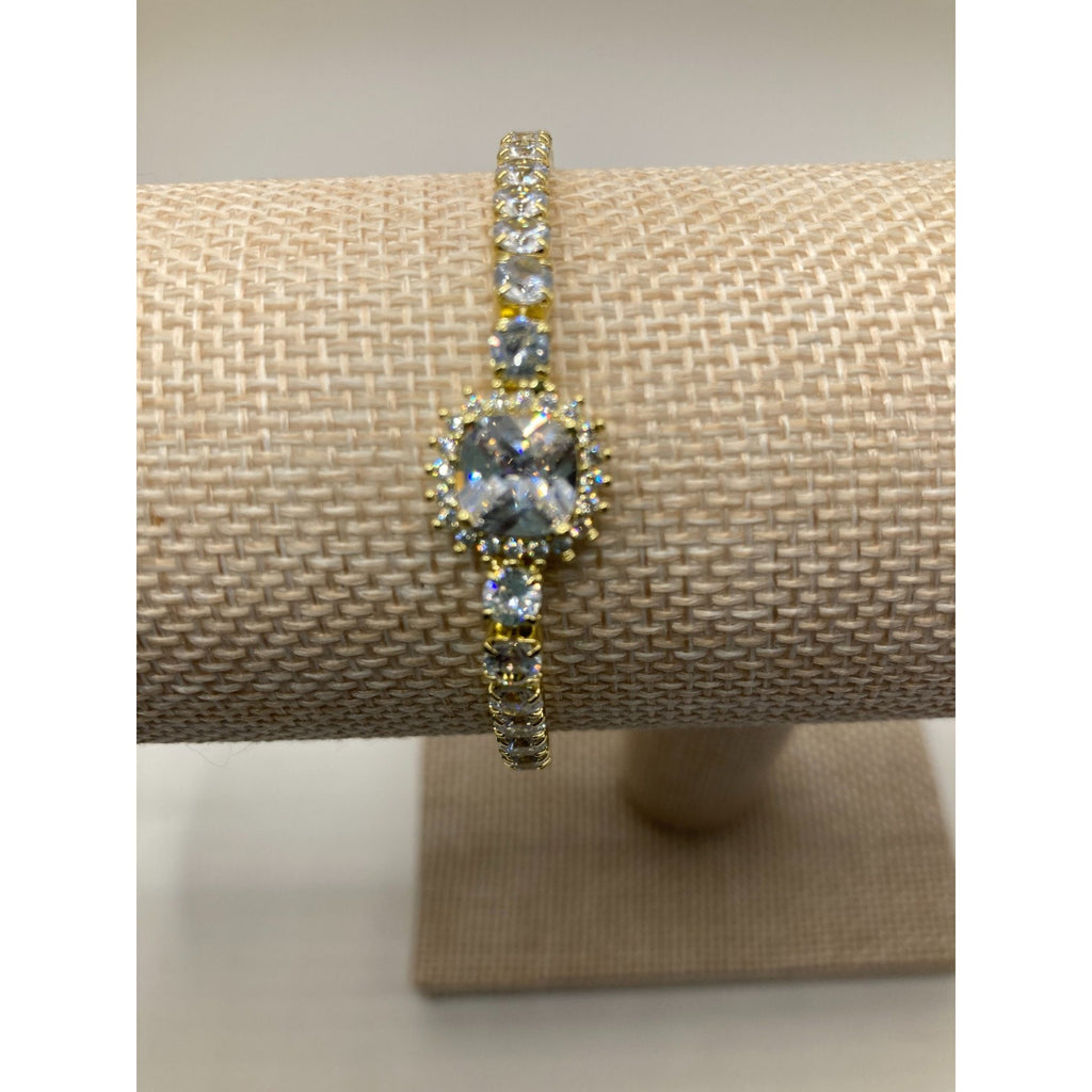 Radiant Center Stone Slider Tennis Bracelet Made with Swarovski Elements Sz9