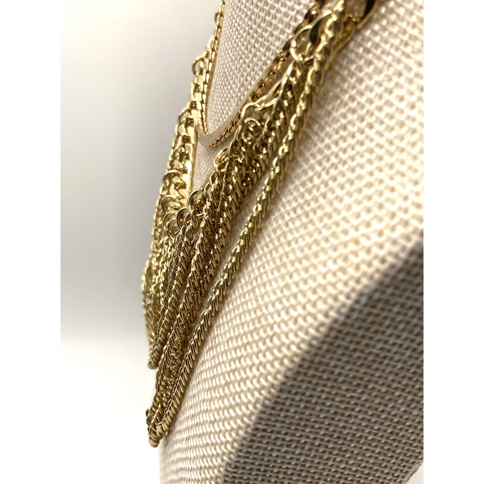 EXPRESS Gold Tone Multi Strand Draping Multi Layered Choker Necklace