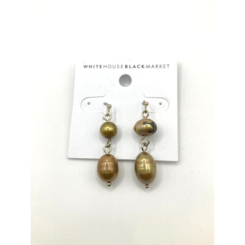 WHITE HOUSE/BLACK MARKET Semi Precious Freshwater Pearl Earrings ~1in