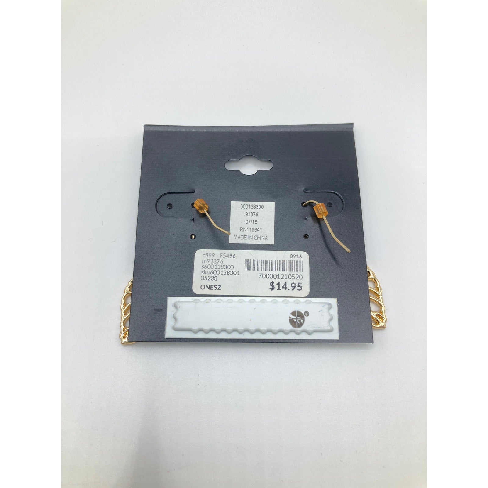 LANE BRYANT Gold Tone Leaf Outline Drop Dangle Hook Earrings Tropical 1.25"