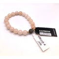 EXPRESS Blush Pink Stretch Bracelet Gold Tone Accent w/ Black & Rhinestone NEW