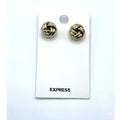 EXPRESS Gold Tone Knot Style Stud Earrings Dainty Work Wear NEW