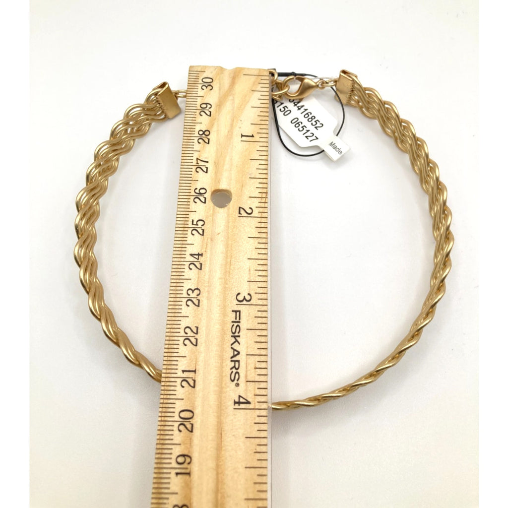 FREE PEOPLE Gold Tone Woven Chain Collar Choker Necklace