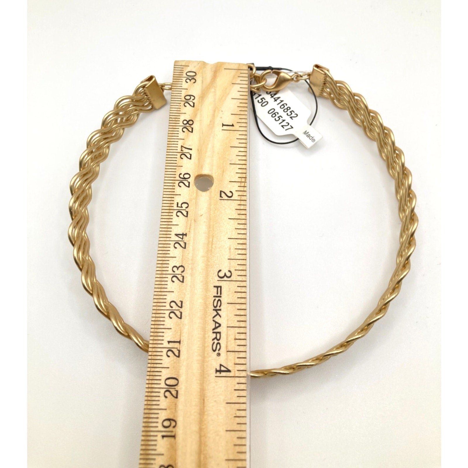 FREE PEOPLE Gold Tone Woven Chain Collar Choker Necklace