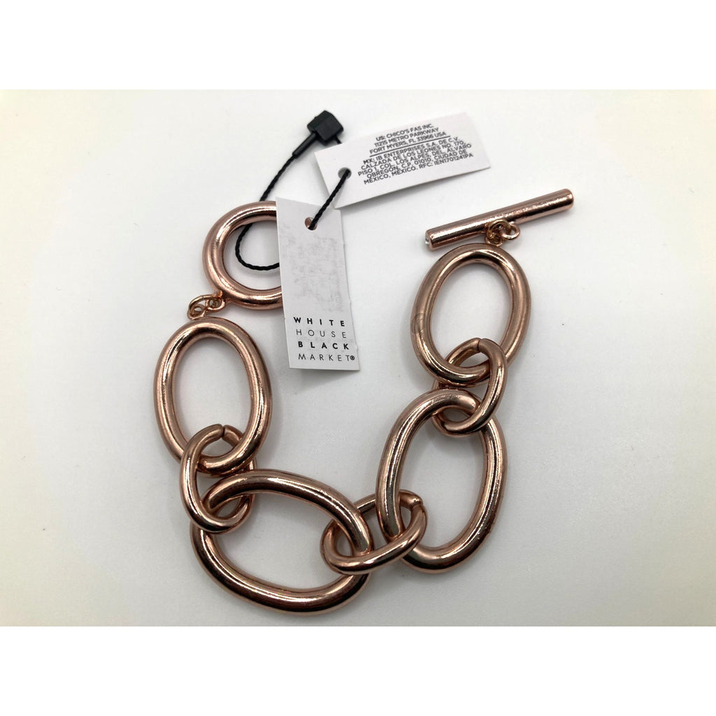 WHITE HOUSE/BLACK MARKET Rose Gold Chain Link Toggle Clasp Bracelet