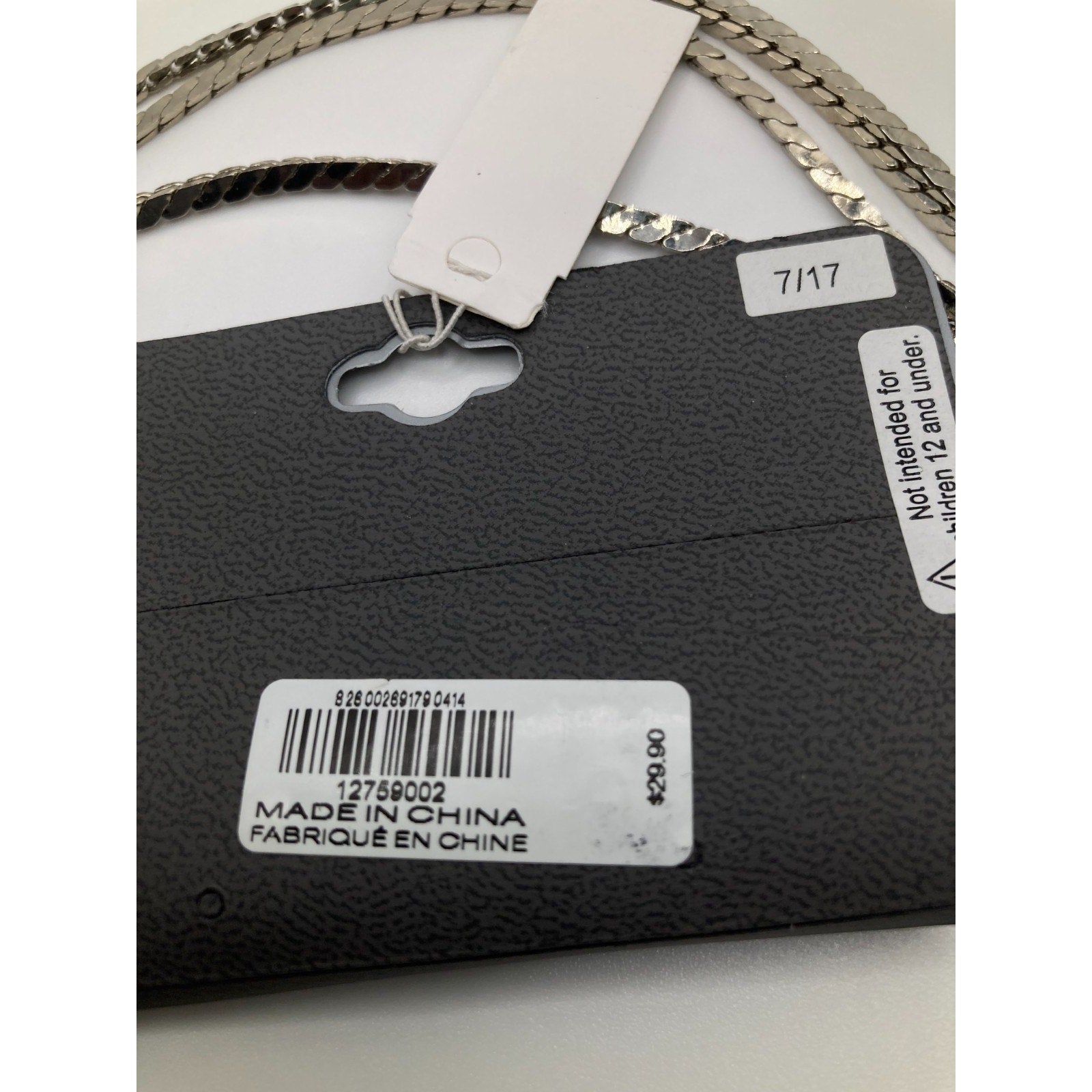 EXPRESS Elegant Silver Tone Layered Lariat Serpentine Chain & Cubic Zirconia 17"