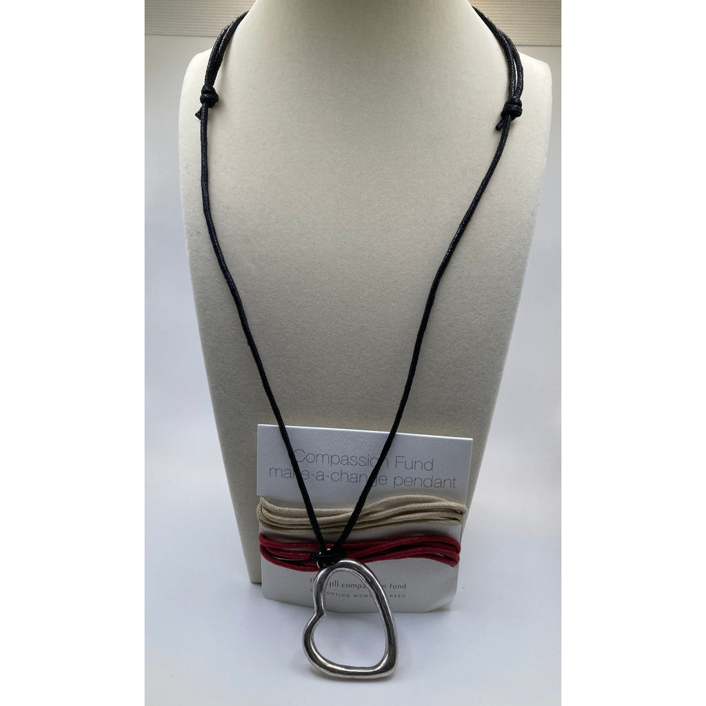 J JILL Rustic Silver Heart Interchangeable Compassion Necklace | $39 Ret. NEW
