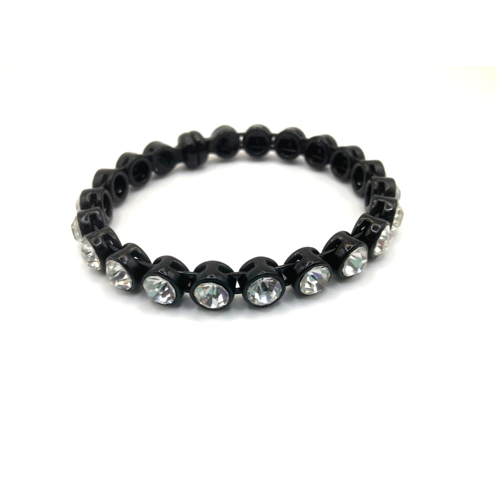 Chicos CZ Cubic Zirconia Black Rasa Bangle Bracelet w/ Magnetic Closure New