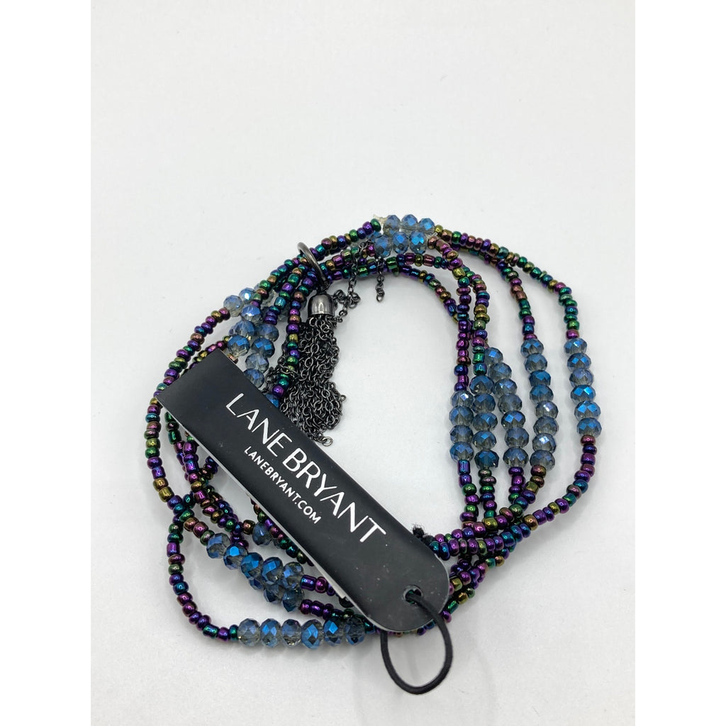 LANE BRYANT Bracelet and Earrings Set Multicolor Purple Blue Beaded NWT