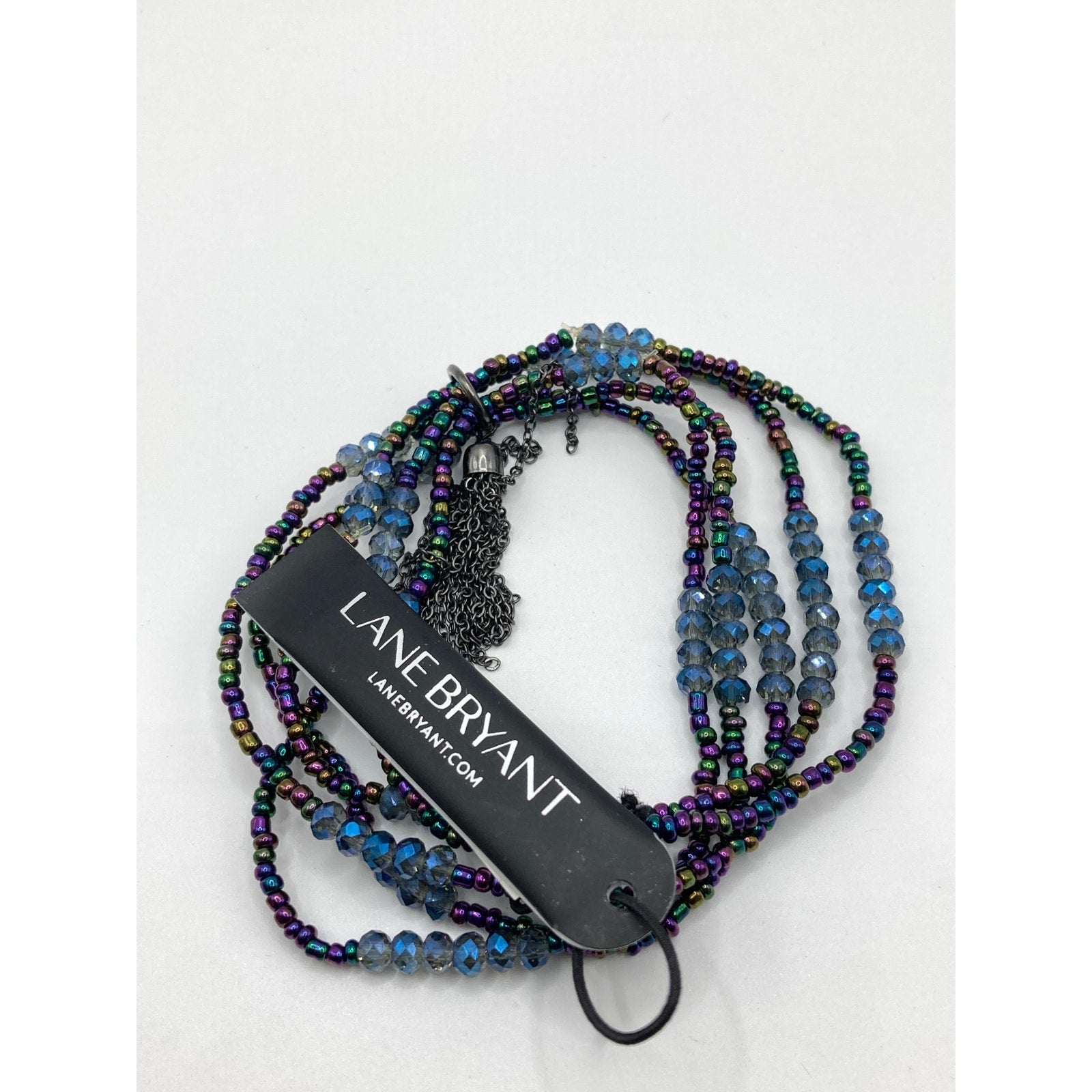 LANE BRYANT Bracelet and Earrings Set Multicolor Purple Blue Beaded NWT