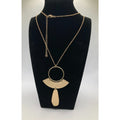 UNIVERSAL THREAD Muted Matte Gold Tone Geometric Abstract Pendant Necklace 32"