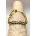 Women's Gold Overlay Slider Tennis Bracelet Made with Swarovski Elements Sz 9