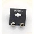 EXPRESS Silver Tone Bauble Stud Faux Pearl Bead Earrings NEW