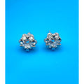 Crystal Cluster Stud Silver Overlay Earrings Made with SWAROVSKI Elements
