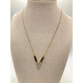 EXPRESS Gold Tone Chevron Arrow Letter V Rhinestone Accent Necklace 16" NEW