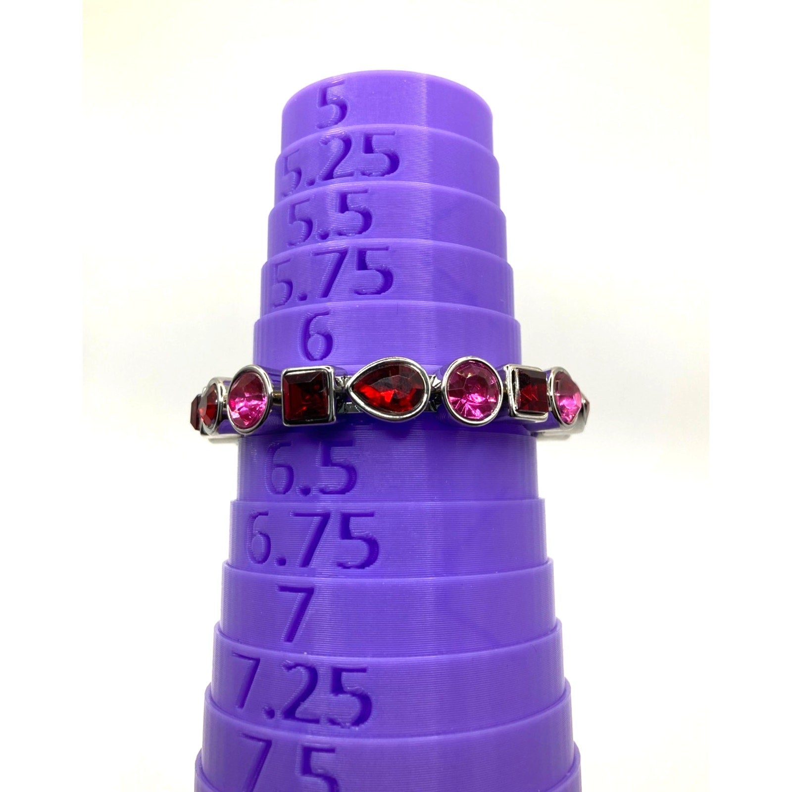 White House Black Market Pink & Red Geometric Valentine's Bangle Bracelet