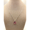 Pink Heart Crystal Rhodium Overlay 18" Necklace Made with SWAROVSKI Elements