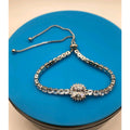 Radiant Center Stone Slider Tennis Bracelet Made with Swarovski Elements Sz 9