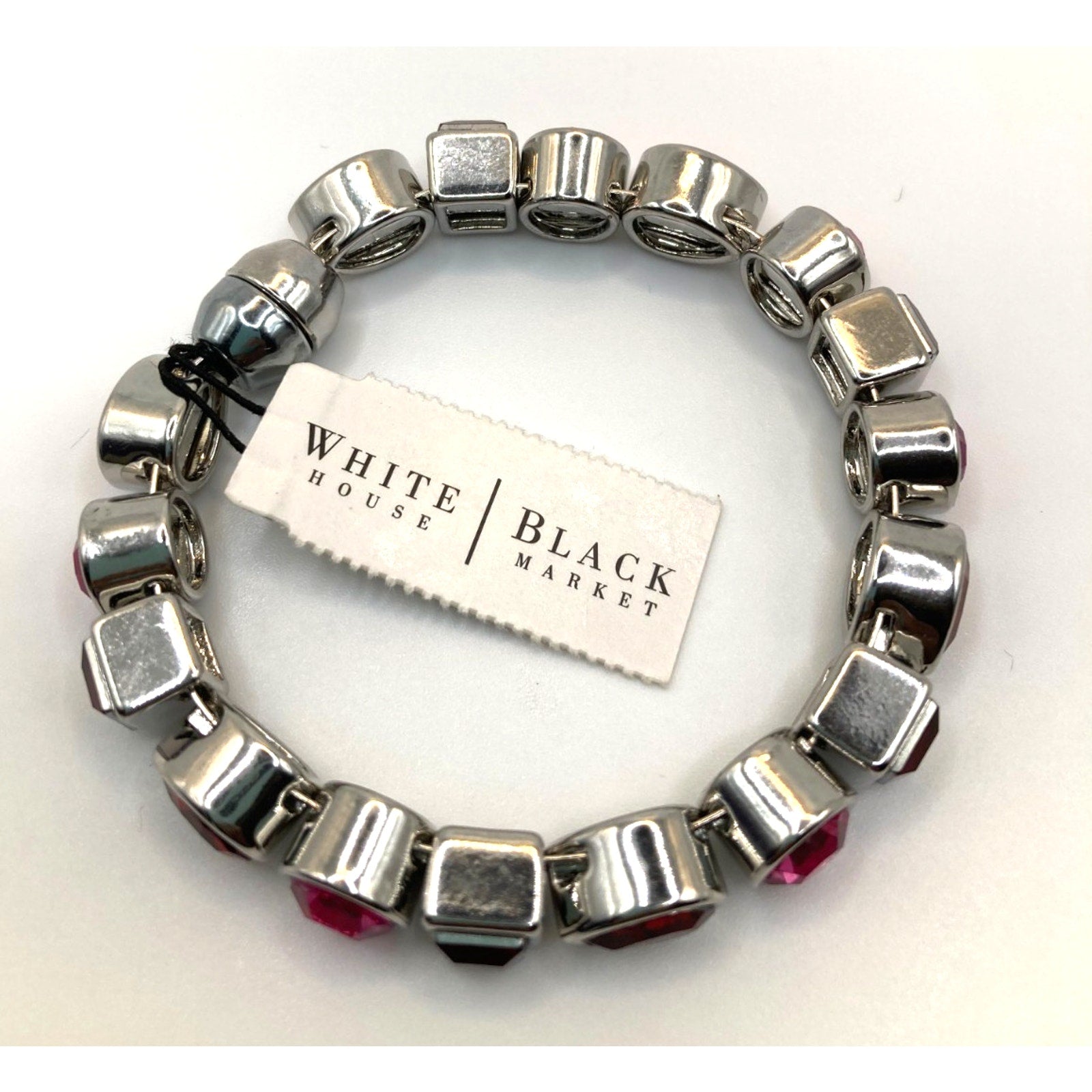 White House Black Market Pink & Red Geometric Valentine's Bangle Bracelet