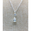 Silver Overlay Clear Teardrop Crystal 16" Necklace Made with SWAROVSKI Elements
