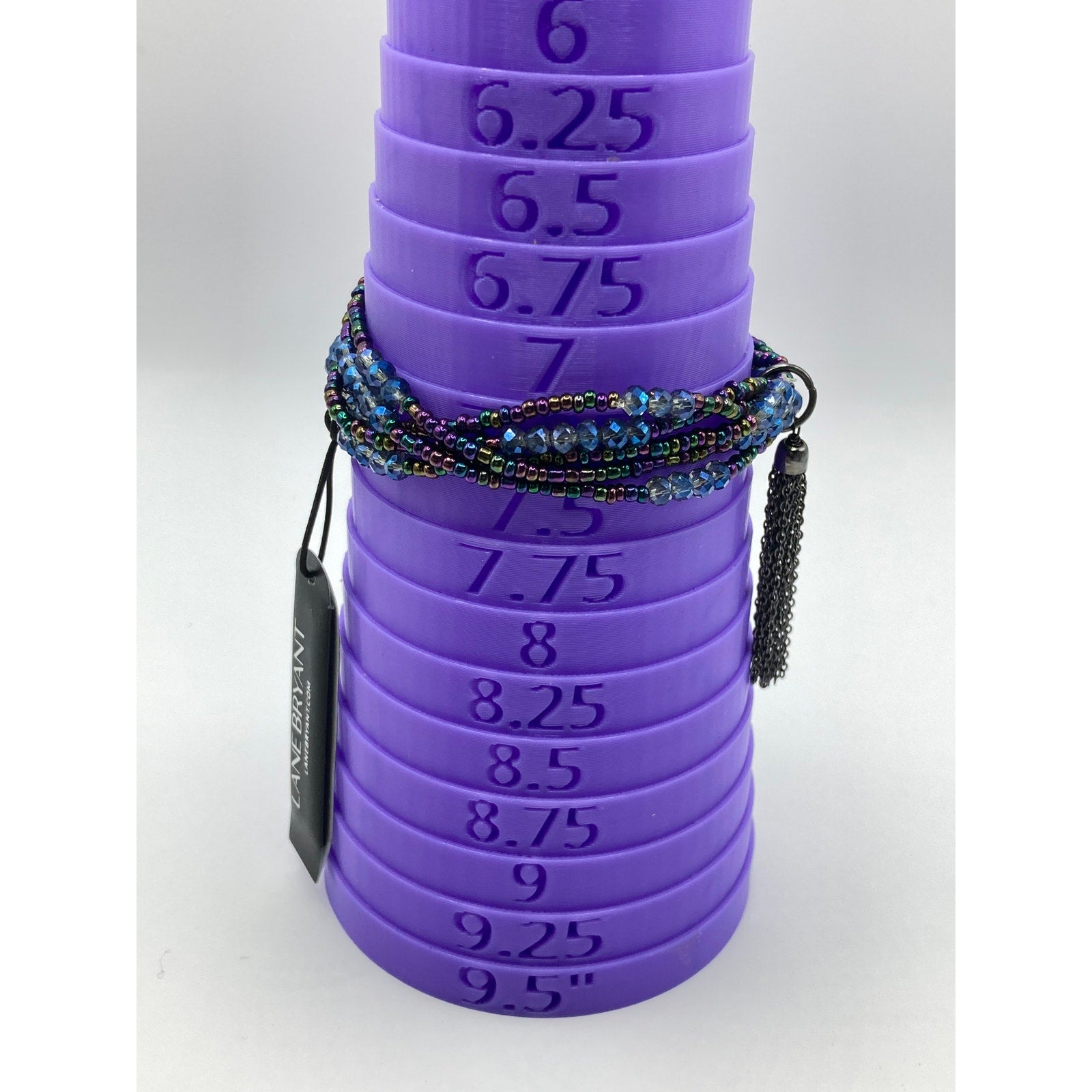 LANE BRYANT Bracelet and Earrings Set Multicolor Purple Blue Beaded NWT
