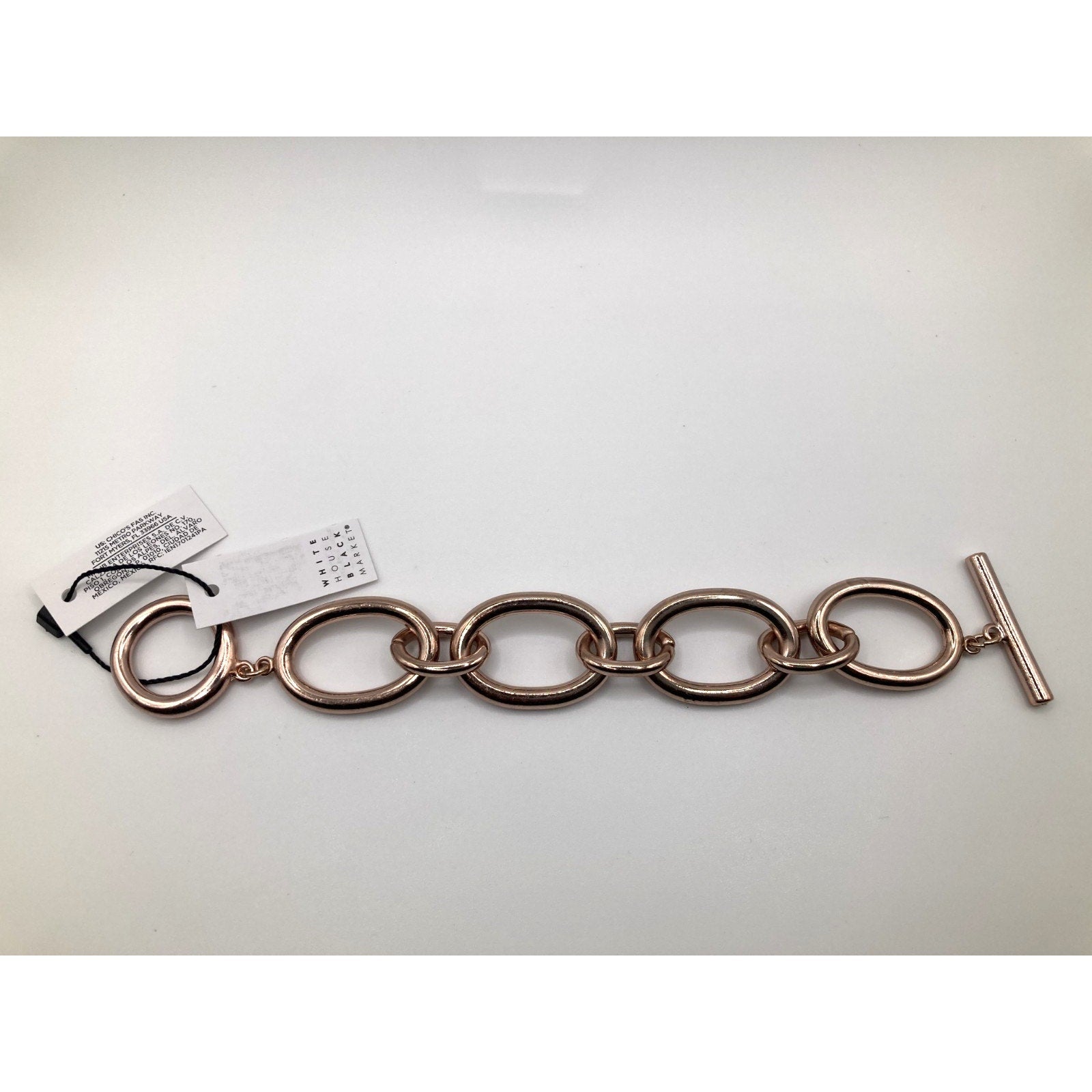 WHITE HOUSE/BLACK MARKET Rose Gold Chain Link Toggle Clasp Bracelet