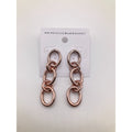 WHITE HOUSE/BLACK MARKET Chic Glossy Rose Gold Chain Link Drop Earrings ~2in