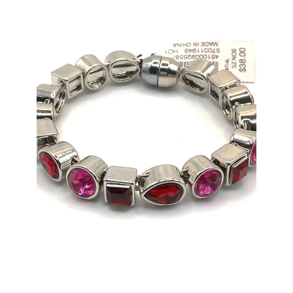 White House Black Market Pink & Red Geometric Valentine's Bangle Bracelet