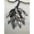 J JILL Grey Dangle Cluster Sculpted-Shell Tassel Pendant Necklace NEW