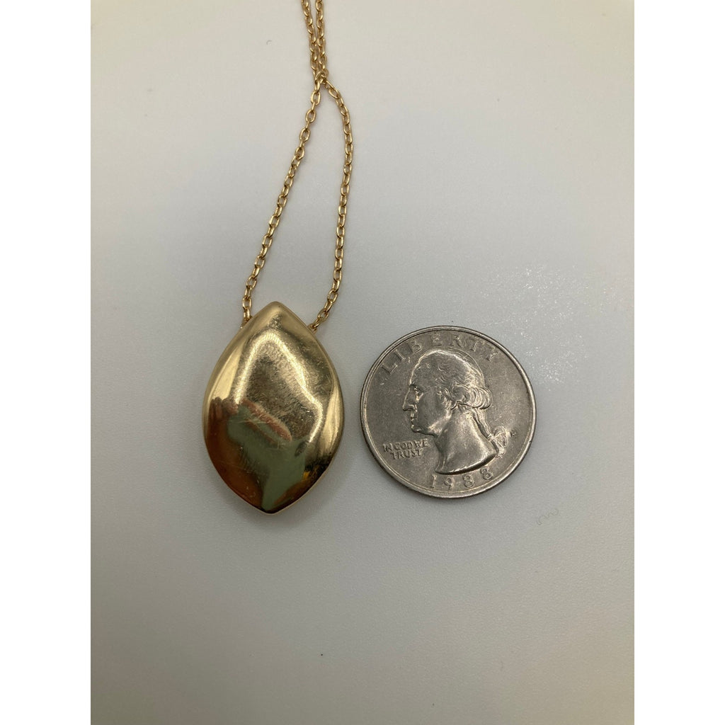 SET! LANE BRYANT Three Strand Olive & Gold Tone Pendant NECKLACE & Hoop EARRINGS