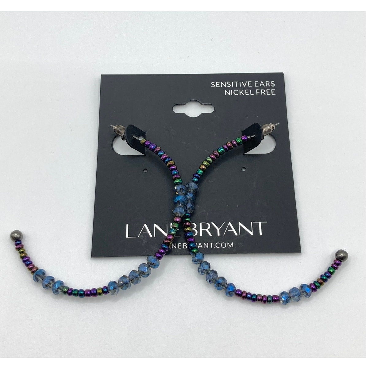 LANE BRYANT Bracelet and Earrings Set Multicolor Purple Blue Beaded NWT