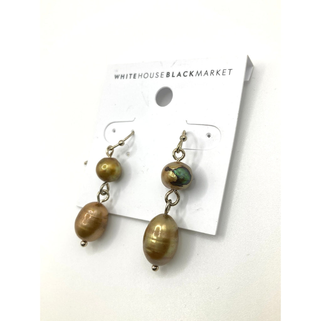 WHITE HOUSE/BLACK MARKET Semi Precious Freshwater Pearl Earrings ~1in