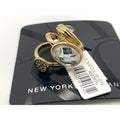 New York & Company Size 6 Women's 3-Stack Ring Set Gold Tone Clear Crystal