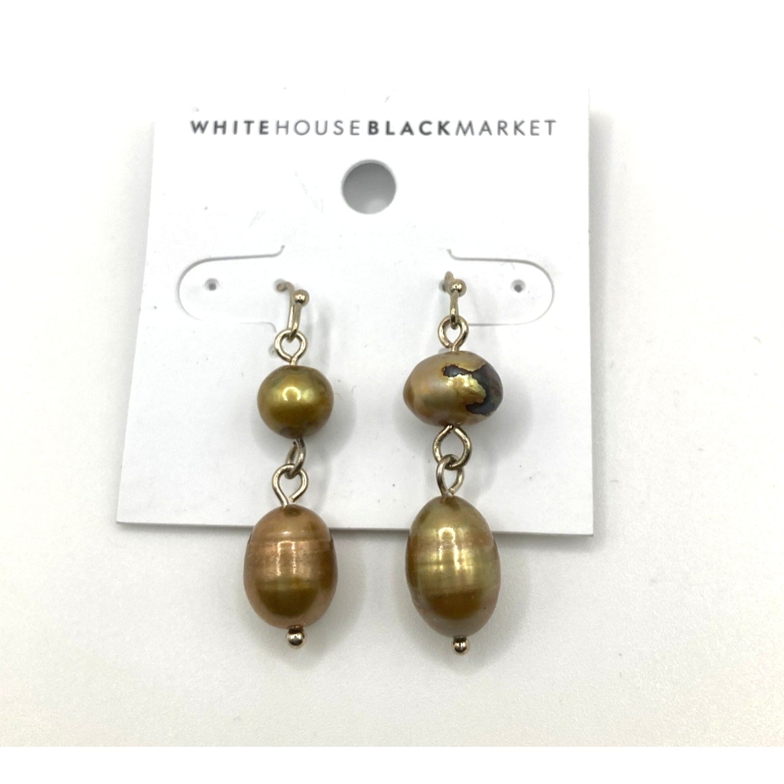 WHITE HOUSE/BLACK MARKET Semi Precious Freshwater Pearl Earrings ~1in