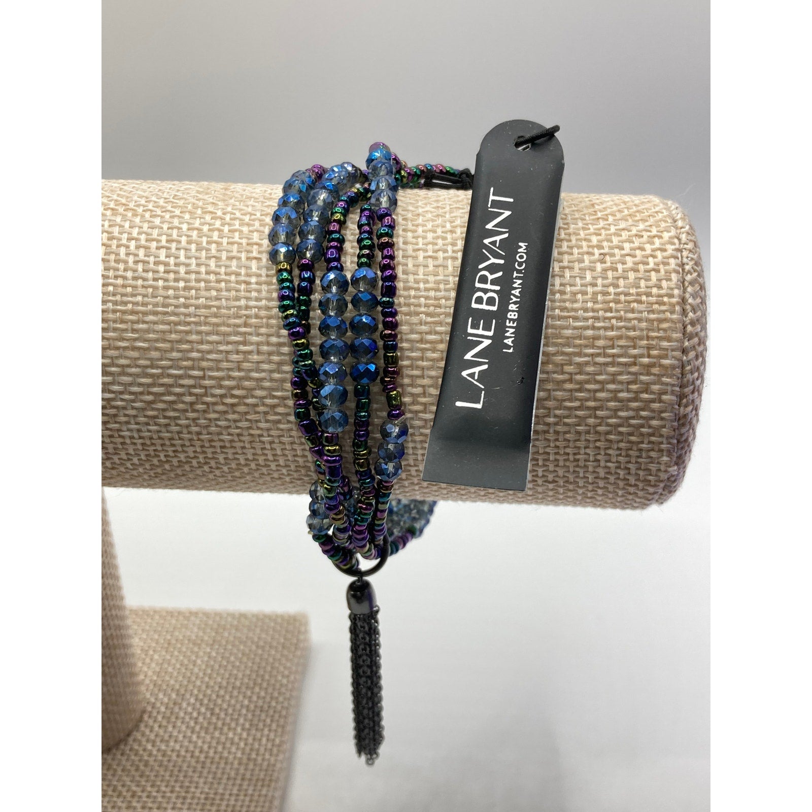 LANE BRYANT Bracelet and Earrings Set Multicolor Purple Blue Beaded NWT