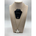 LANE BRYANT SILVER TONE HAMMERED STAR PENDANT Gold Tone Chain Necklace New
