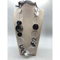 CHICO'S Textured Silver Tone & Translucent Shimmery Coins/Discs Station Necklace