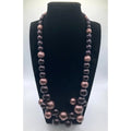 Coldwater Creek Chunky Beaded Brown & Dark Copper Tone Cluster Necklace 21"