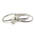 CHICO'S Silver Tone Textured Hammered Style Stack Bangle Bracelets Size 8