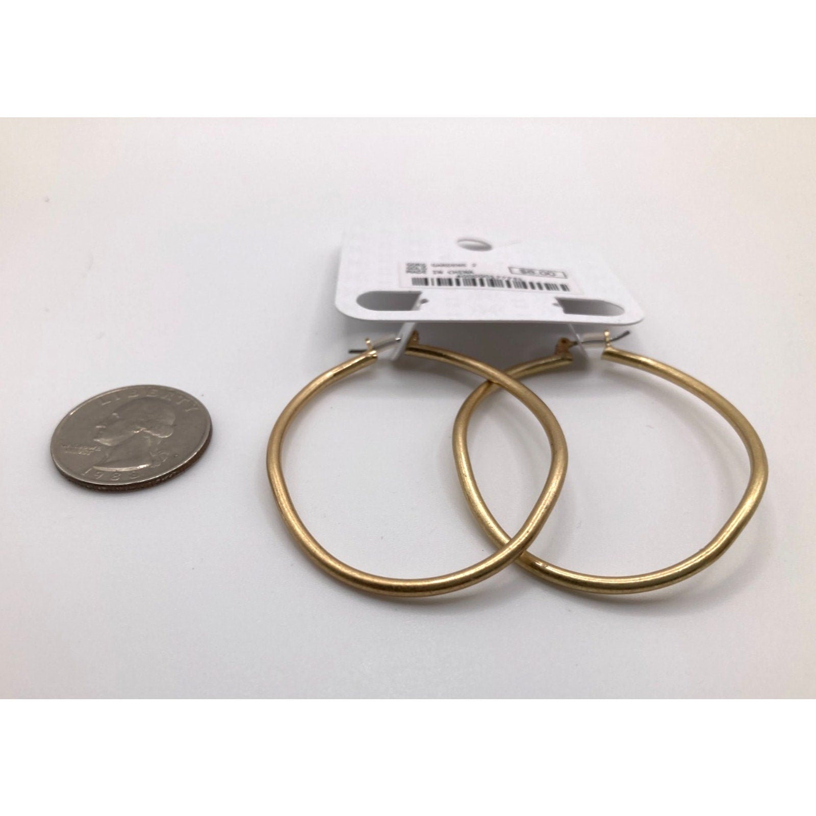 CHARMING CHARLIE Gold Tone & Silver Tone Abstract Oval Hoop Earrings 2 PAIR SET