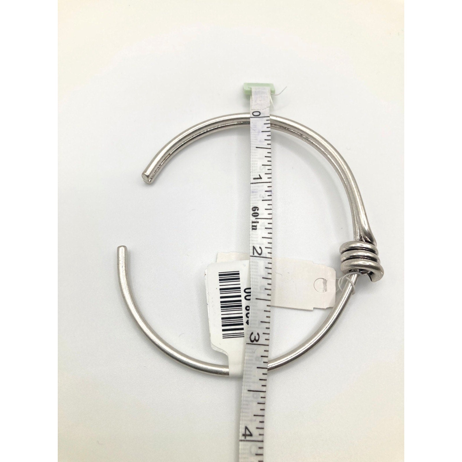 FREE PEOPLE 'Onyx' 'Silver Ox' Knot Twisted Style Armband Minimalist 3.25" Dia.