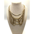 EXPRESS Gold Tone Multi Strand Draping Multi Layered Choker Necklace
