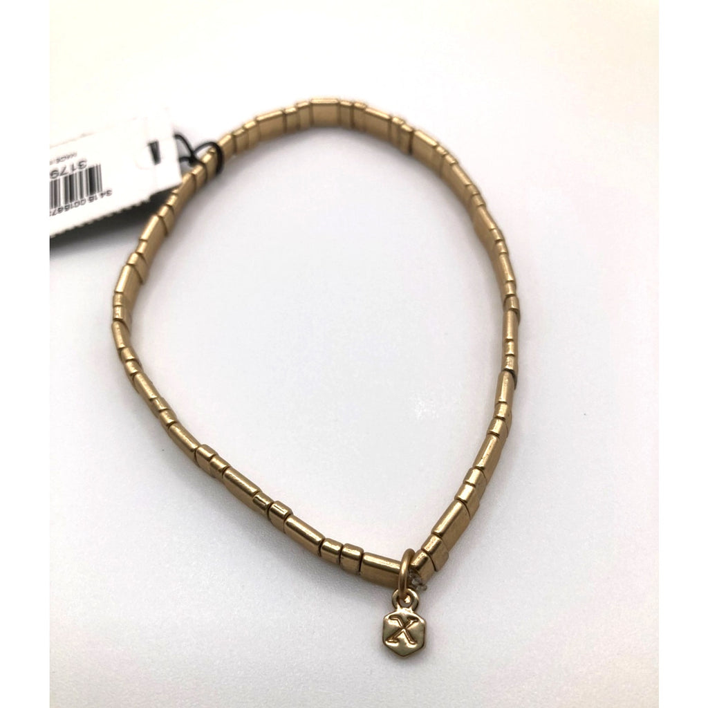 EXPRESS Worn Gold Tone Minimalist Rectangles w/ Charm NEW