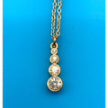 Graduated Four-Stone Gold Overlay 18" Necklace Made with SWAROVSKI Elements